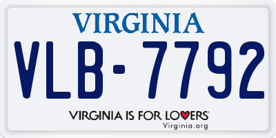 VA license plate VLB7792