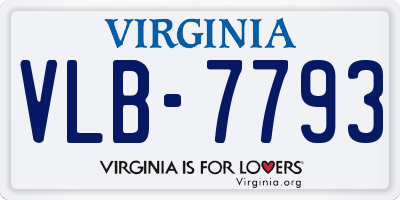 VA license plate VLB7793