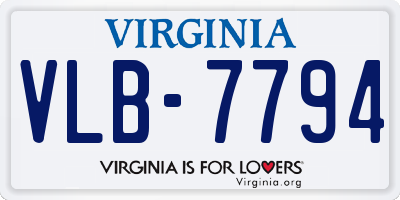 VA license plate VLB7794