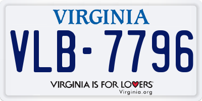 VA license plate VLB7796