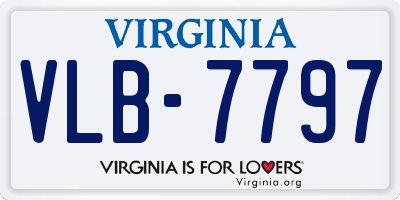 VA license plate VLB7797