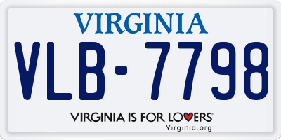 VA license plate VLB7798