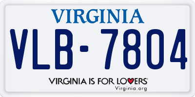 VA license plate VLB7804