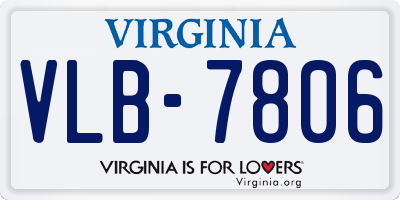 VA license plate VLB7806
