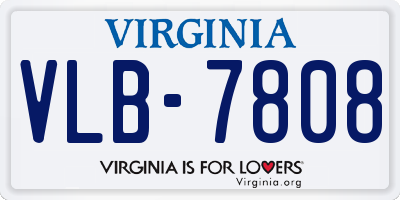 VA license plate VLB7808