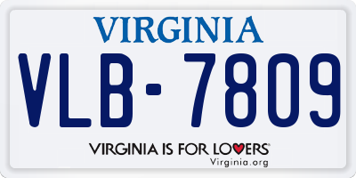 VA license plate VLB7809