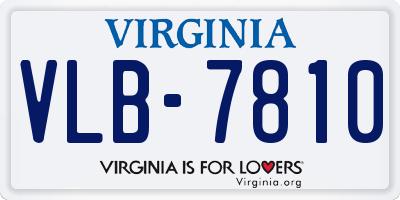 VA license plate VLB7810