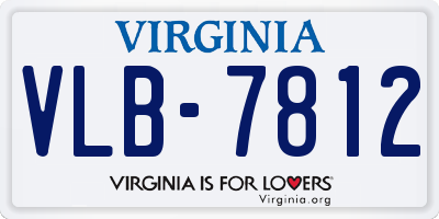 VA license plate VLB7812