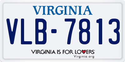 VA license plate VLB7813
