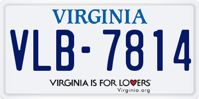 VA license plate VLB7814