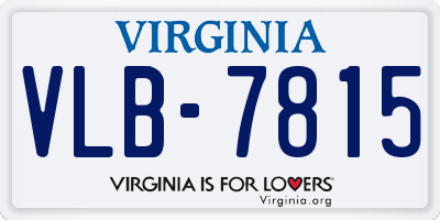 VA license plate VLB7815