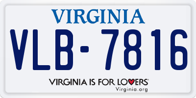 VA license plate VLB7816