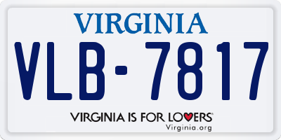 VA license plate VLB7817