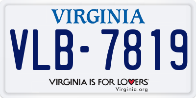 VA license plate VLB7819