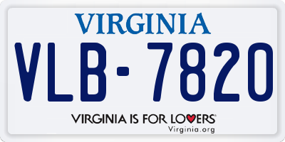 VA license plate VLB7820