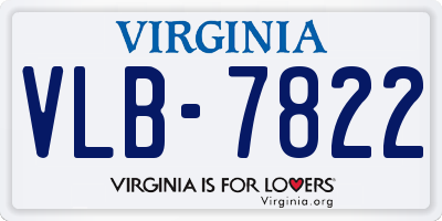 VA license plate VLB7822