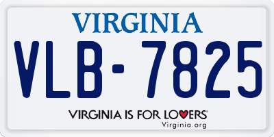 VA license plate VLB7825