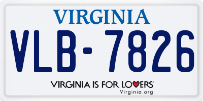 VA license plate VLB7826