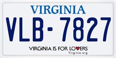 VA license plate VLB7827