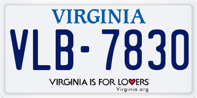 VA license plate VLB7830