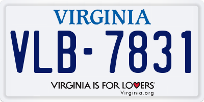 VA license plate VLB7831