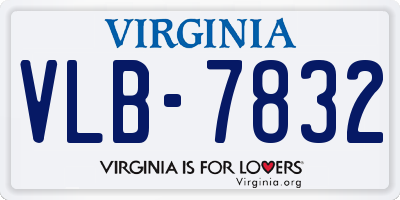 VA license plate VLB7832