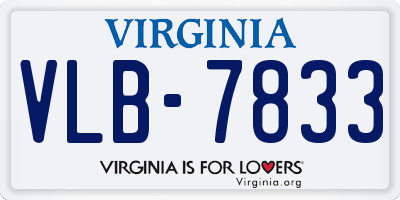 VA license plate VLB7833
