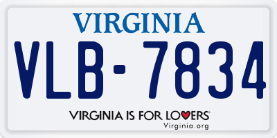 VA license plate VLB7834