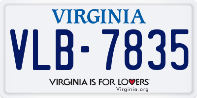 VA license plate VLB7835