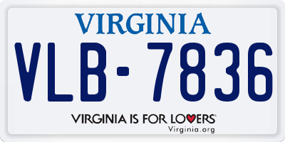 VA license plate VLB7836