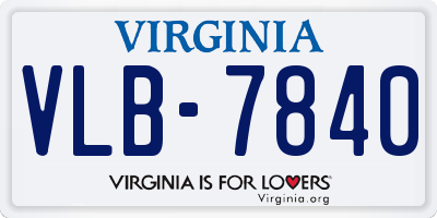 VA license plate VLB7840