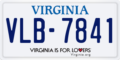 VA license plate VLB7841