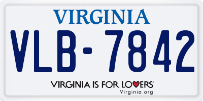 VA license plate VLB7842