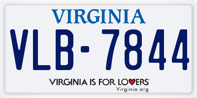 VA license plate VLB7844