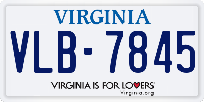 VA license plate VLB7845