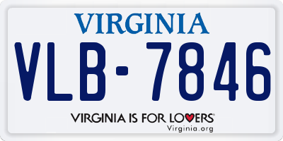 VA license plate VLB7846