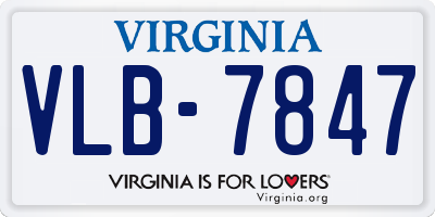 VA license plate VLB7847