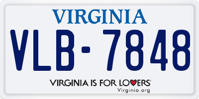 VA license plate VLB7848