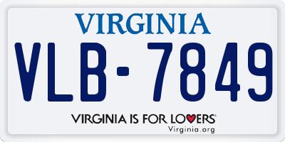 VA license plate VLB7849