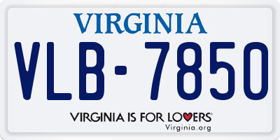 VA license plate VLB7850