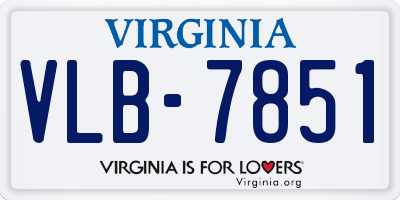 VA license plate VLB7851