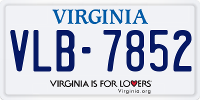 VA license plate VLB7852