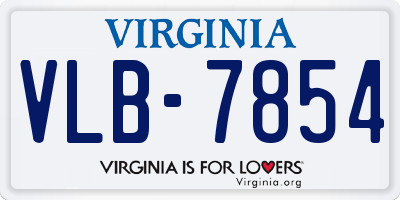 VA license plate VLB7854