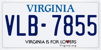 VA license plate VLB7855