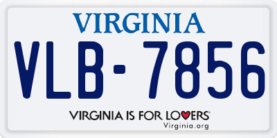 VA license plate VLB7856
