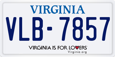 VA license plate VLB7857