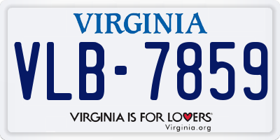 VA license plate VLB7859