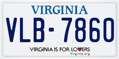 VA license plate VLB7860
