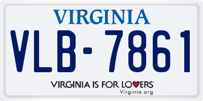 VA license plate VLB7861