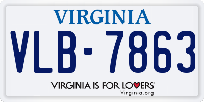 VA license plate VLB7863